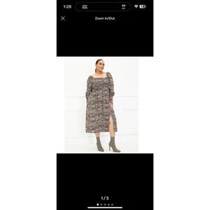 Eloquii Elements Dot Smocked Midi